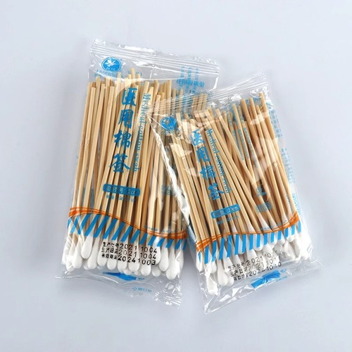 Medical Cotton Swabs, Disposable, Sterile, Large Pack, Cotton Swabs for Infant Care, Ear Cleaning, Disinfection, Degreasing, Single-Ended