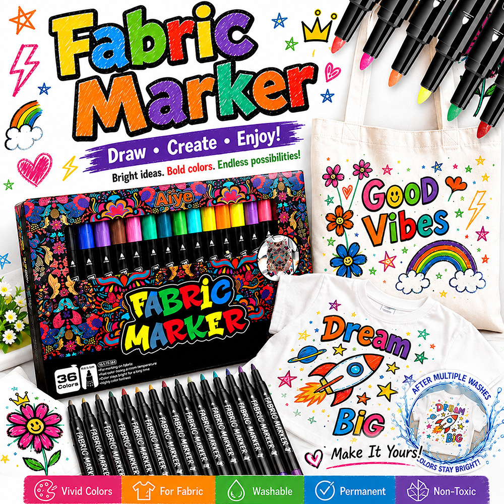 Temu Popular Fabric Marker Pen for Clothing Graffiti T-Shirt Hand-Painted Signature Marker Pen Waterproof Non-Fading Fabric Painting Pen