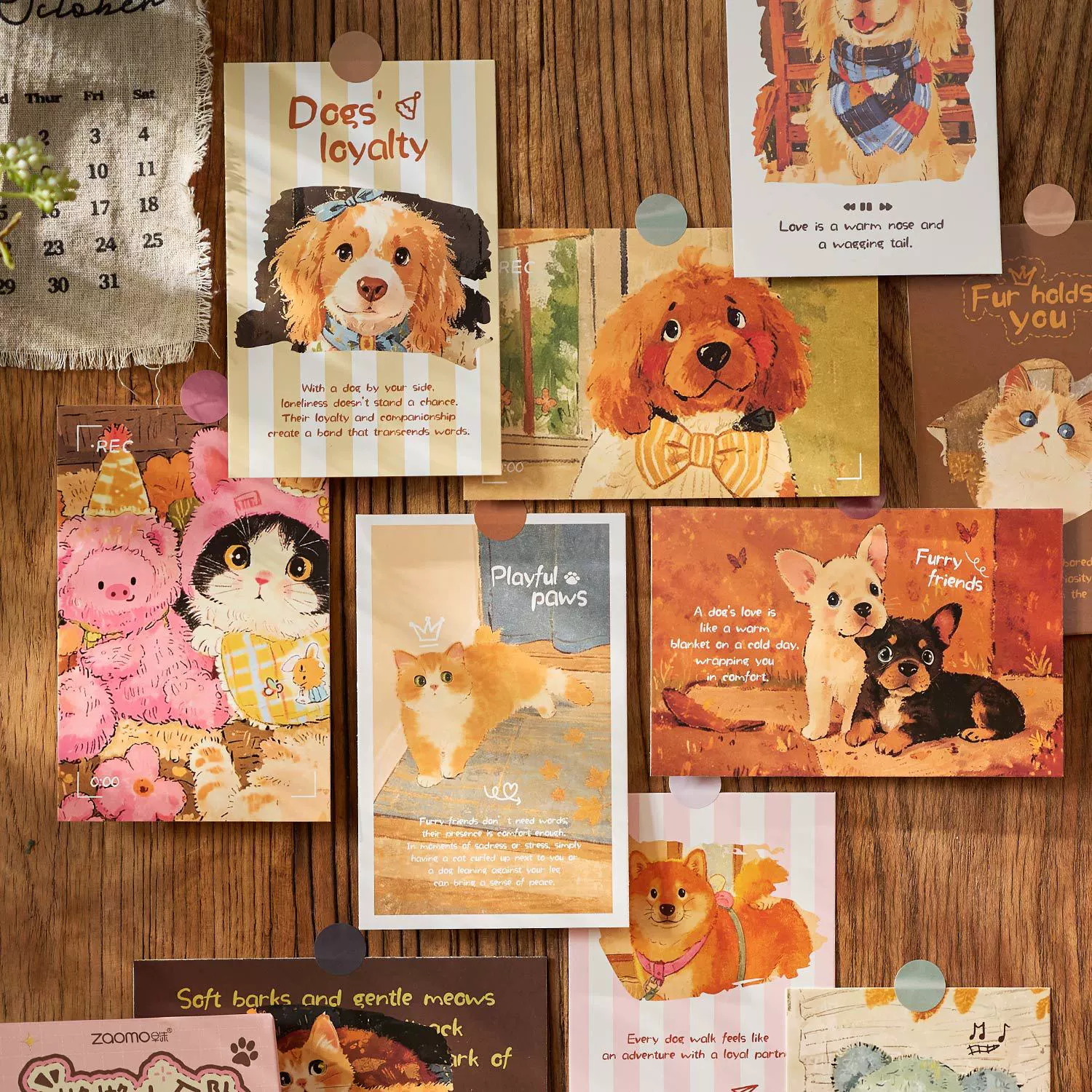 早沫 Boxed postcards Lazy Squad Series Cute diary collage material student message postcards