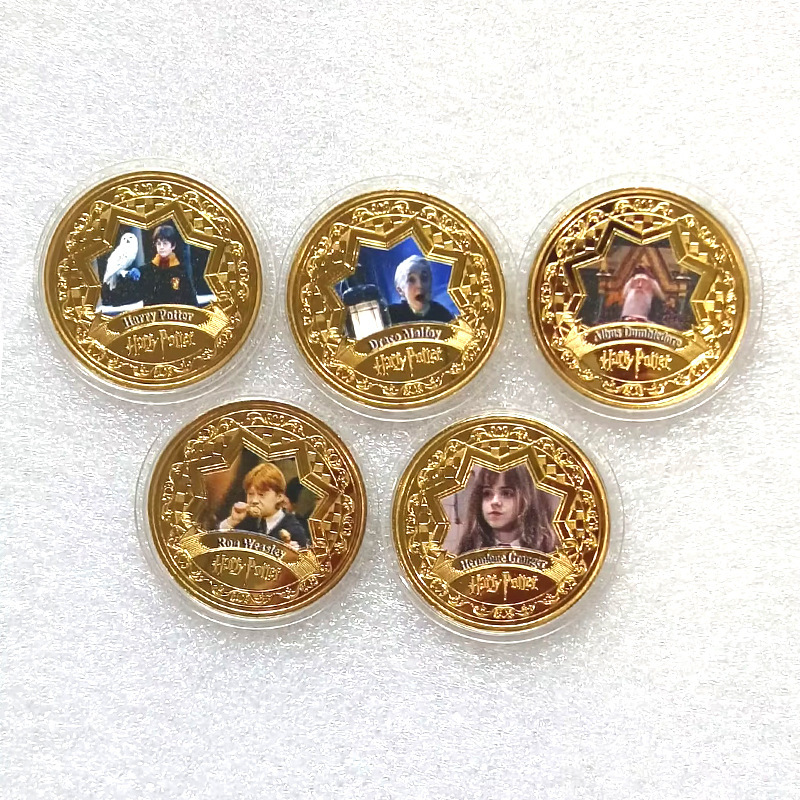 Harry Potter Commemorative Medal Metal Crafts Movie Harry Potter Gift Cross-Border Hot-Selling Cartoon Anime Souvenir Harry Potter Commemorative Medal Metal Crafts Movie Harry Potter Gift Cross-Border Hot-Selling Cartoon Anime Souvenir