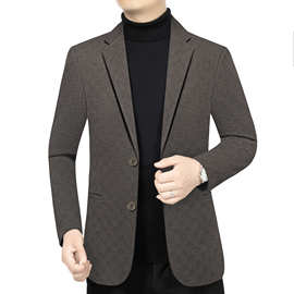 代发花公子男装春季新款欧版休闲西装修身中年西服单西男上衣外套