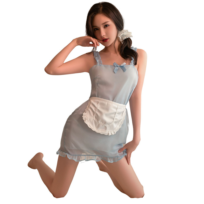 Lencería erótica, sirvienta inocente, puede ser un juego de roles, tentación sexy, perspectiva, vestido de honda para niña, traje, cabello