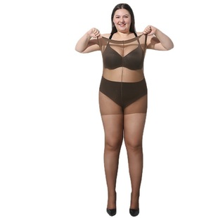 Cross-border Europe and the United States Bonus straight spell plus fat size twill reinforcement durable stockings thin mesh cat claws not broken