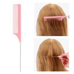 Amazon Steel Needle-Shaped Tail-Tip Highlighting Comb – Salon-Grade Hairdressing Comb for Cutting, Sectioning, and Texturizing, Perfect for Rat-Tail Styling