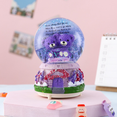 Dropshipping Glowing Snowflake Crystal Ball Music Box Mother's Day Children's and Students' Memorial Gifts for Their Family