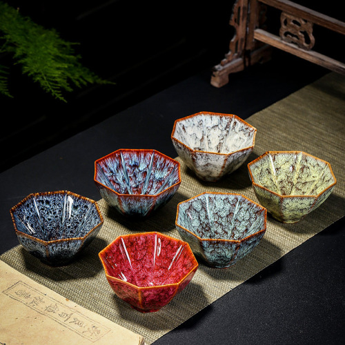 Yao Bian Gongfu Tea Cup Owner Cup Ceramic Tianmu Glaze Jian Zhan Tea Cup Tea Set Teacup Home Use Single Cup Small Tea Bowl