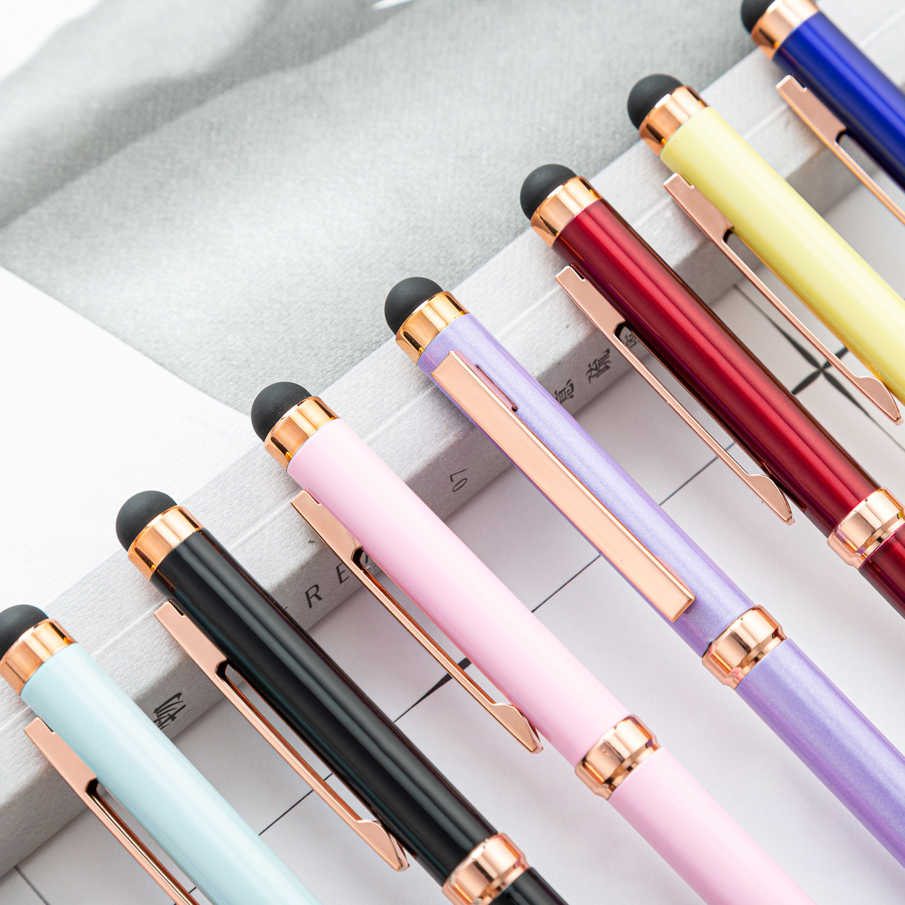 Cross-border sourcing high-quality metal touch pen, smartphone capacitive stylus, touch tip ballpoint pen, gift advertising pen, wholesale