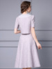 Zhili Purple Celebrity Style Set Skirt Relief Jacquard Top+High Waist Half Skirt Two Piece Set 2024 Summer