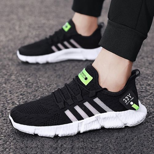 Men's Fashion Korean Version Trendy Mesh Running Sports Shoes Thick Sole Flyknit Comfortable Casual Shoes