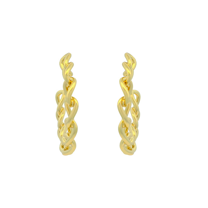 Xuping oro 14 quilates en forma de C aretes de orejas para mujeres Europa y América de moda transfronteriza ligera y lujosa alta sensación de aretes atmosféricos exagerados