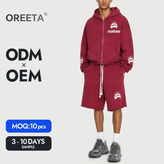 Retro street sportswear Hoodie and shorts Garment Factory