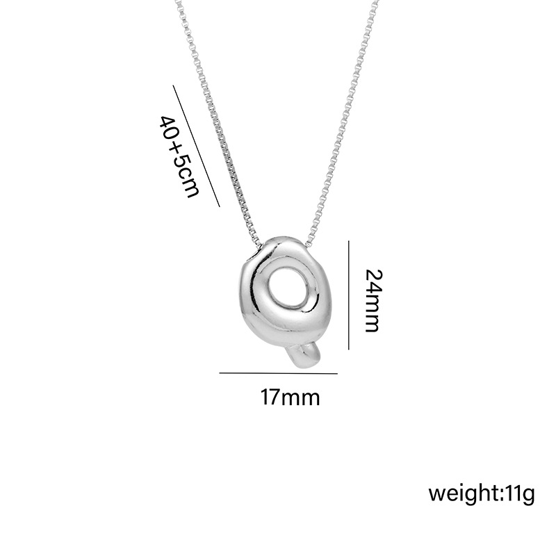 12g Weight Vacuum Plating Gold Plating Process White Gold Plated Plating Material Copper Pendant Material Pendant Necklace Classification Copper Chain Material 1 Piece Quantity Daily Occasion Copper Material Letter Pattern Women's Gender Plating Design Basic Style Copper White Gold Plated Basic Plating Letter Pendant Necklace 17