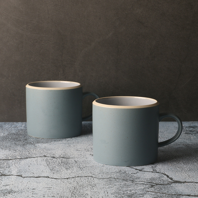 Taza de exportación de comercio exterior dby mate ganso azul piedra suave punto amarillo óxido taza de color taza personal de tamaño pequeño