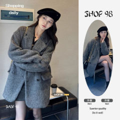 (オリジナル品質550グラム) 灰色のスーツの毛は、コートの女性が秋冬には、大衆のラシャコートの潮を厚くする