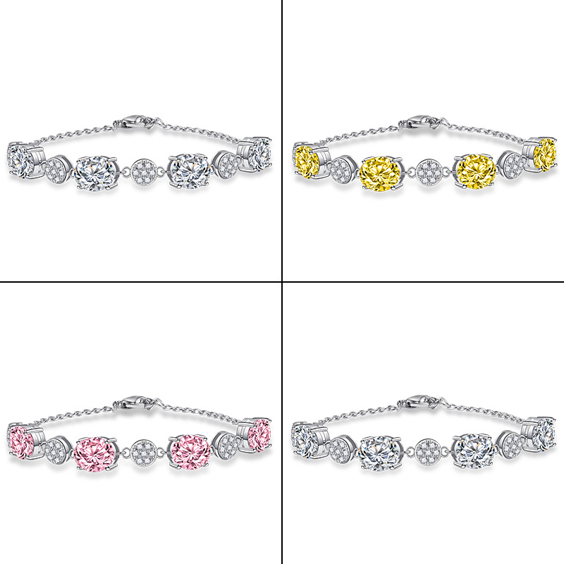 Yellow fuchsia bracelet natural stone