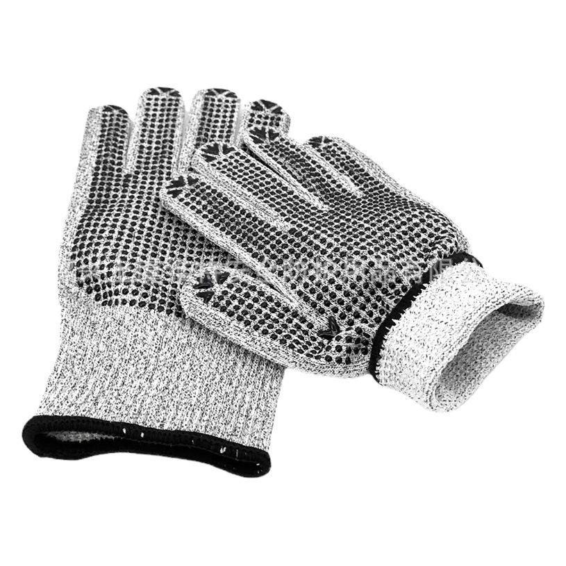 13 agujas con cuentas antideslizantes antideslizantes anticortes Guantes de manejo de vidrio HPPE grado 5
