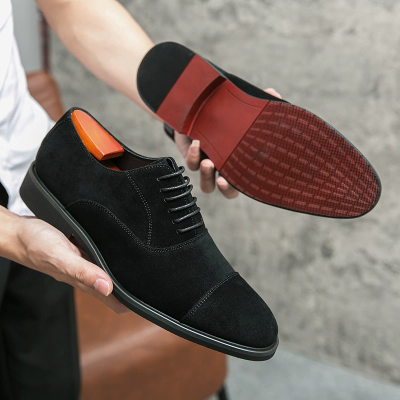 Мужская повседневная кожаная обувь, трансграничная внешняя торговля, новые мужские замшевые кожаные туфли, модные деловые кожаные туфли большого размера с острым носком