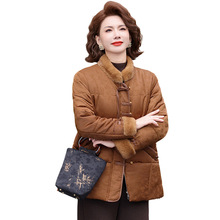 50多岁妈妈冬装羽绒棉服新中式国风棉衣外套中老年女装秋冬棉袄子