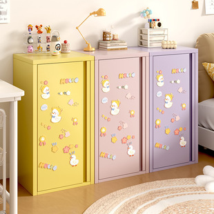 Metal Storage Cabinet Cream Style Dopamine Home Living Room Modern Macaron Small Cabinet Bedroom Bedside Table Ultra Narrow