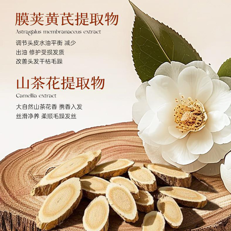 素秀臣氏黄芪山茶花洗发水控油去屑蓬松顺滑草本滋养洗发露大容量|undefined