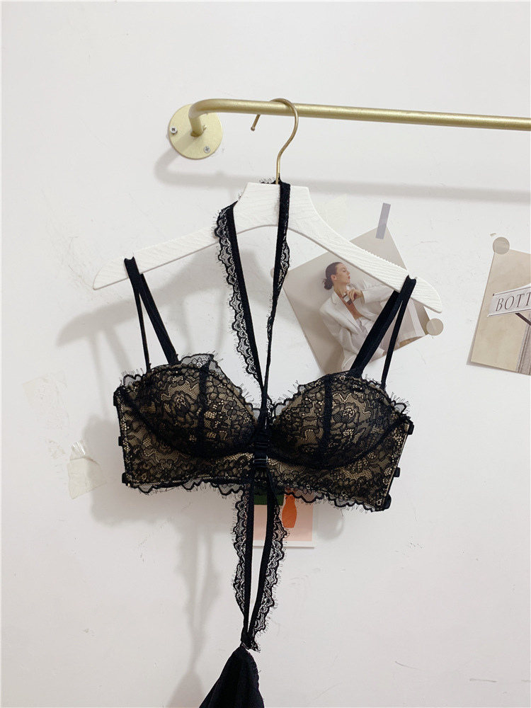 Damen Spitzen Bh Und Slip Set Mit Neckholder Und Verschluss_voghion.com