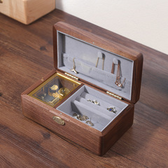 Wooden Jewelry Partition Storage Music Box Velvet Craftwork Cuckoo Clock Wooden Ornament Gift for Girlfriend