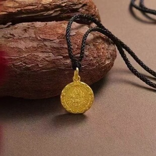 Pure Gold 999 Yellow God of Wealth Gold Pendant for Women Zakiram Round Brand Necklace Pure Gold Pendant for Men as a Gift for the Year of Birth