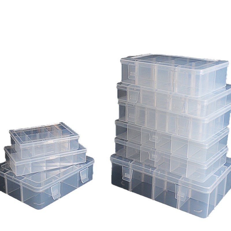 tornillo herramienta de piezas de hardware transparente pp caja divisoria caja de piezas electrónicas de plástico directo fábrica