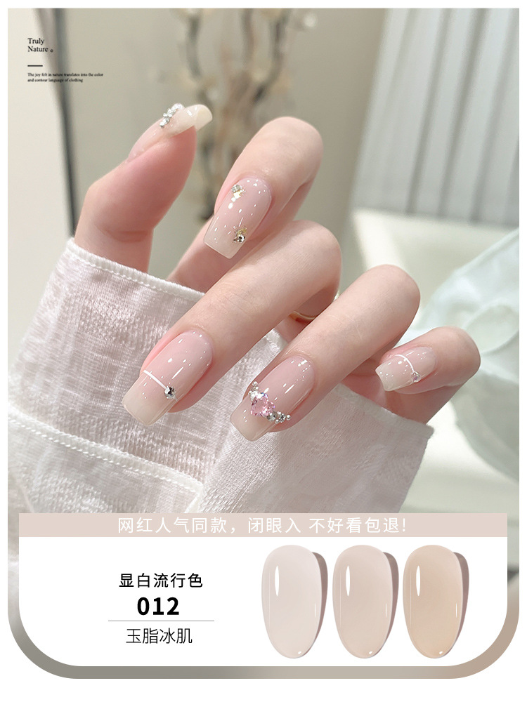 KaSi hielo transparente nude esmalte de uñas pegamento 2023 nuevo verano popular Jade grasa jalea transparente Rosa esmalte de uñas especial