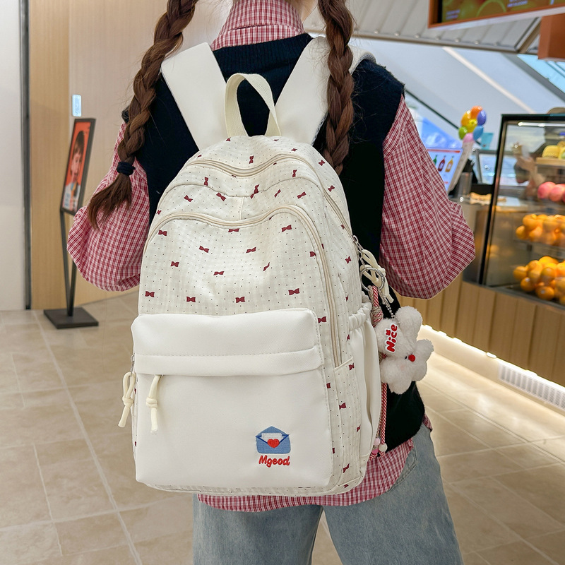Sweet Bow Schoolbag Junior High School Student Female Japanese Style Backpack Lightweight Waterproof Niche Backpack Sweet Bow Schoolbag Junior High School Student Female Japanese Style Backpack Lightweight Waterproof Niche Backpack