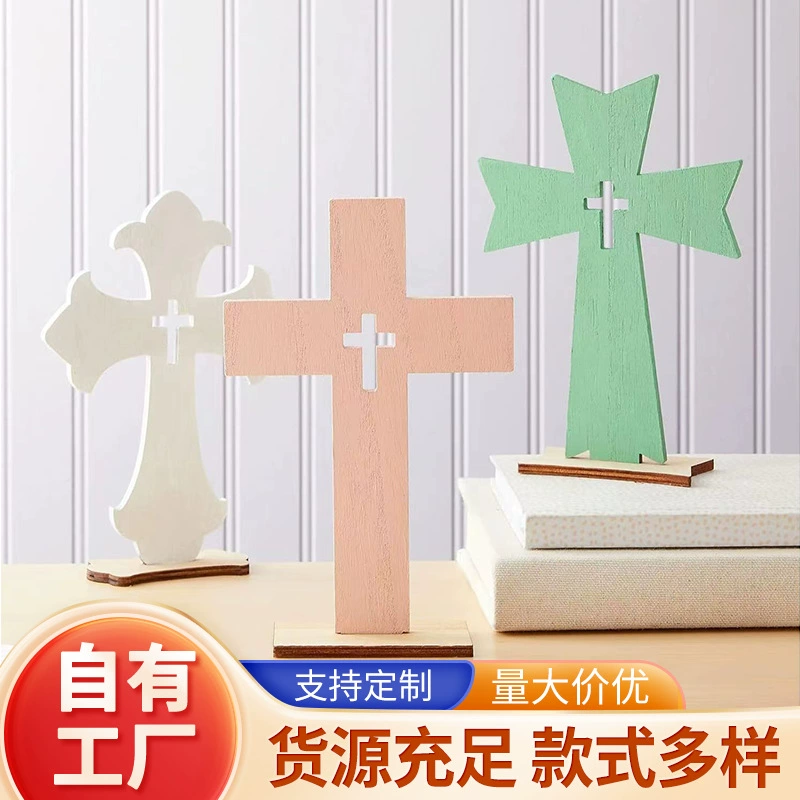 Новые крестообразные поделки, украшения, лазерная резка, декоративные детали, креативные украшения для дома на Хэллоуин, деревянные вывески