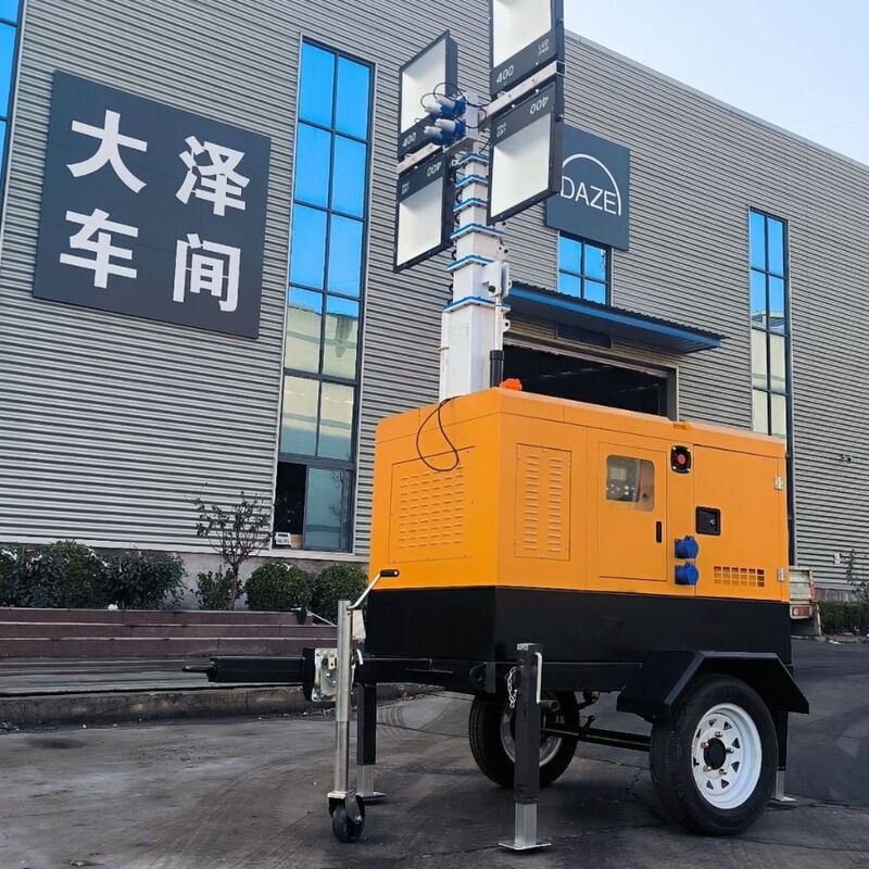 Daze Power General-Purpose 40Kw Mobile Lifting Lighting Truck for Engineering Construction Sites, High-Brightness Lighting Vehicle for Outdoor Construction