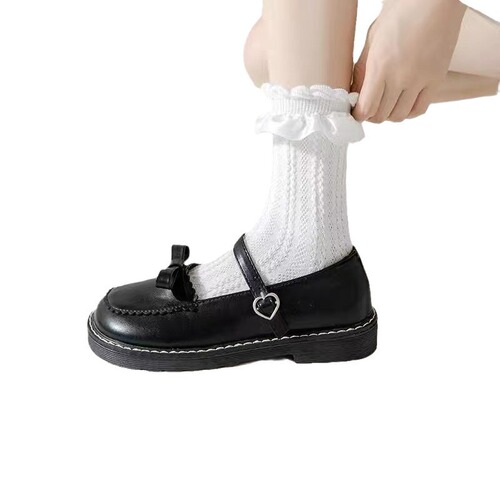 Socks for women Japanese lace mid-calf socks Lolita preppy style girl cute Mary Jane shoes lace socks wholesale