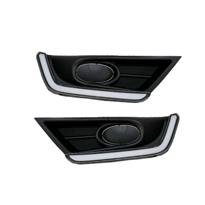 Suitable for Honda 17-19 CRV daytime running lights C- RV fog lamp frame modification streamer steering LED running lights (Gündüz işıqları) - low-end-car-model-start-scanning-driving-white-light-steering-streamer-yellow-light
