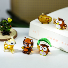 创意家居装饰品森林动物小摆件玻璃工艺品可爱迷你桌面办公室摆件