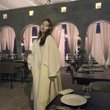 黑哥同款 卢森堡少女韩系羊毛呢子外套女冬中长款双面羊绒大衣女