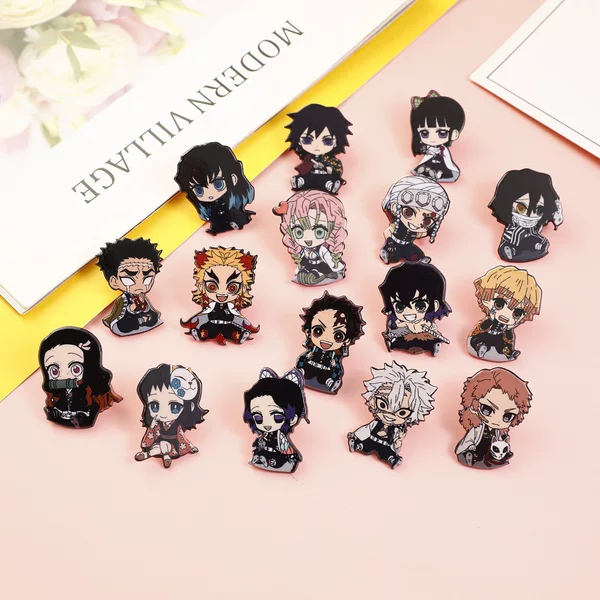 Demon Slayer: Kimetsu No Yaiba New Acrylic Brooch Badge, Same Style Anime Badge Cartoon Character