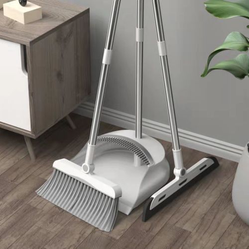 Thickened Foldable Broom and Dustpan Set for Home Use with Comb Teeth Soft Bristle Sweep for Bathroom, Magic Sweep