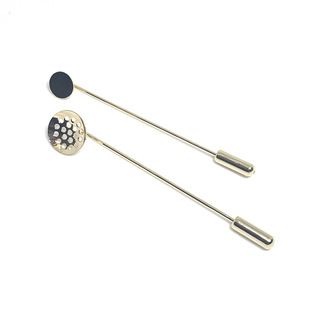 Color-preserving 14K gold-wrapped pin mesh plate flat bottom support brooch jewelry accessories diy handmade pin material wholesale