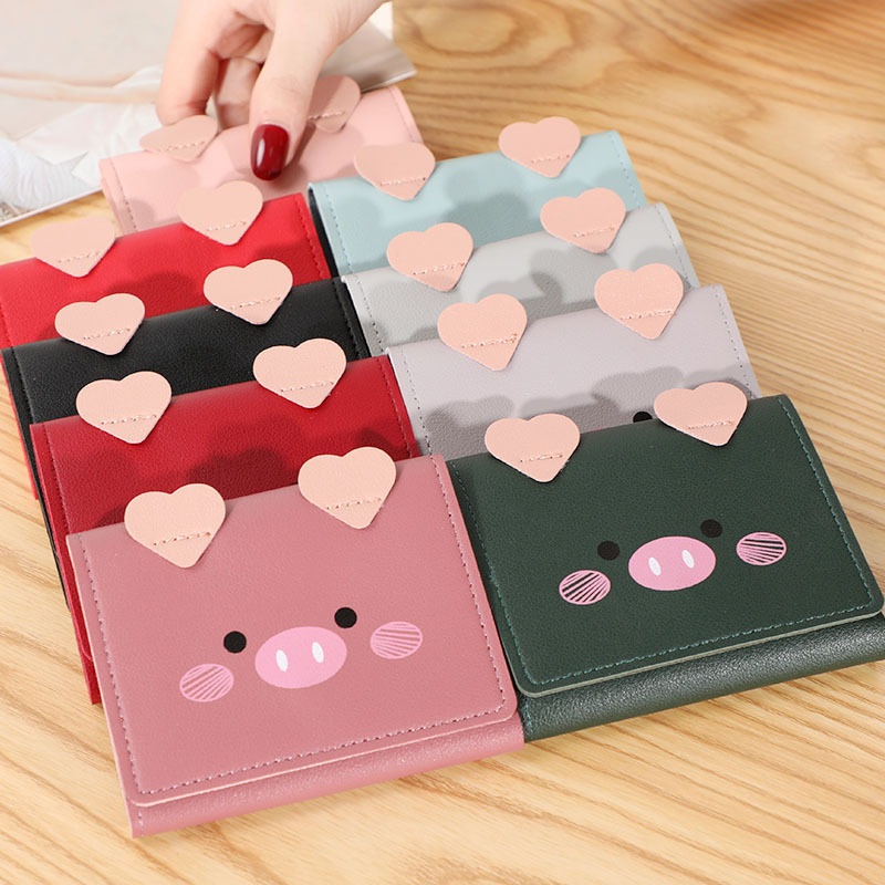Factory direct 2021 Korean version of the new ladies wallet short creative fashion wallet simple buckle coin purse Factory direct 2021 Korean version of the new ladies wallet short creative fashion wallet simple buckle coin purse
