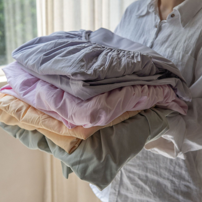 Single Piece Solid Color Pure Cotton Fitted Sheet, Pure Cotton Bed Sheet, Mattress Cover, Simmons Protective Cover, Manufacturer, Modern and Simple