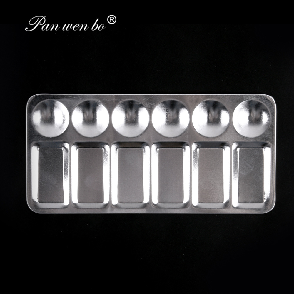 Student cross-border aluminum metal color mixing supplies painting colors color mixing plate round rectangular color mixing plate color palette