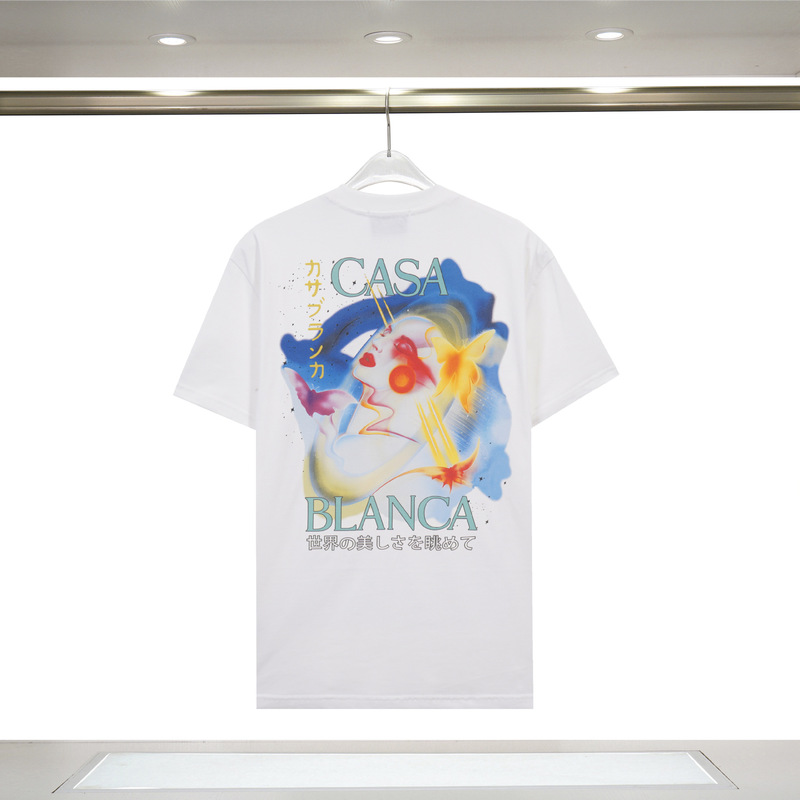 メンズ半袖 260g カサブランカ半袖 2025 春夏新作 カラープリント CASA ピュアコットン半袖|undefined