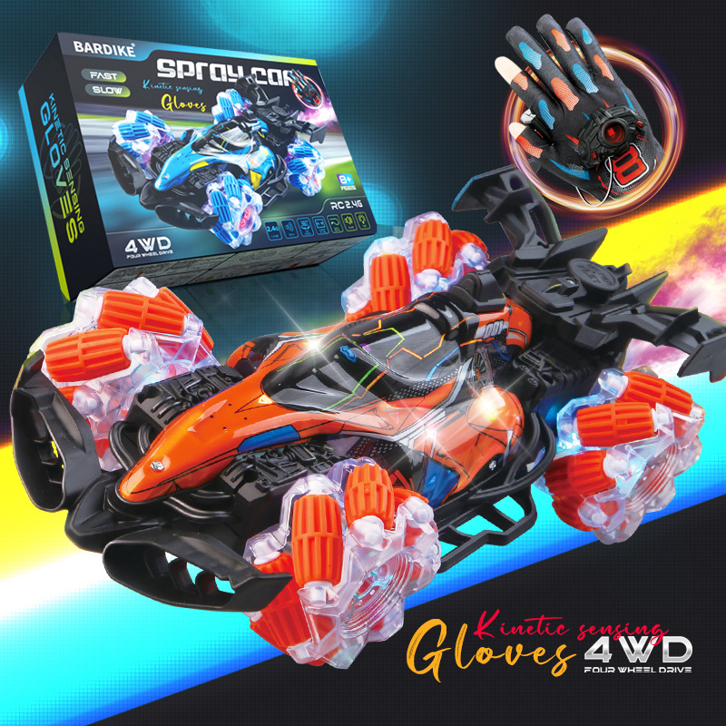 Trucos transfronterizos más vendidos Drift 4WD 2.4G control remoto spray gestos guantes de inducción control remoto coche de carreras de luz y sonido