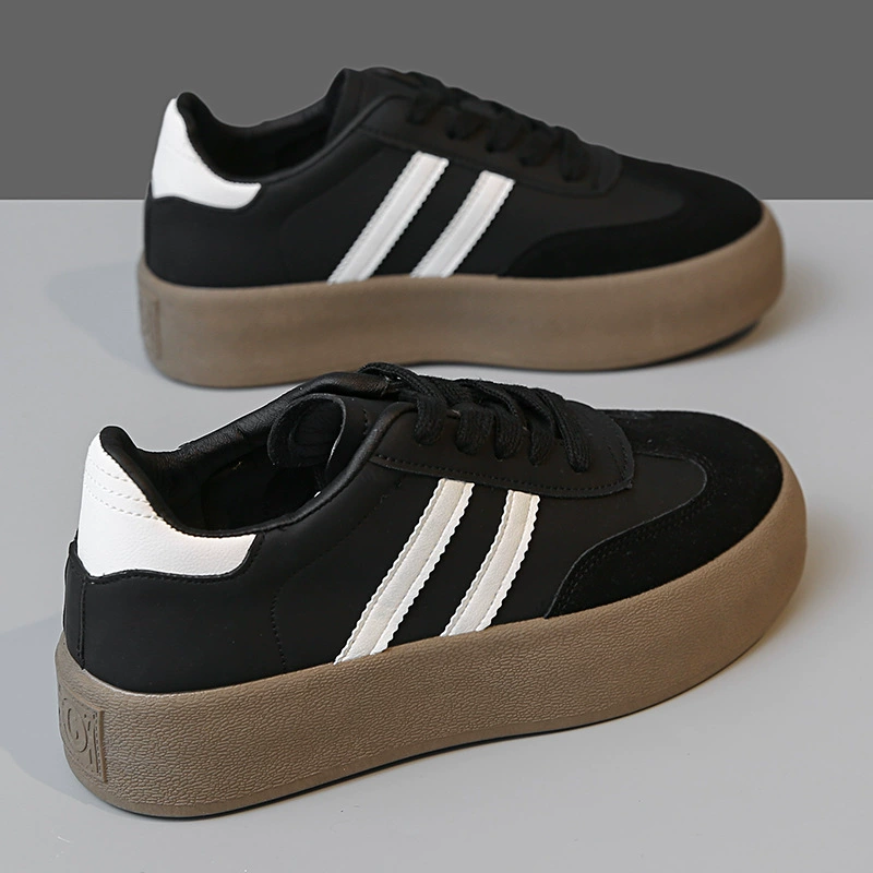 Туфли на толстой подошве немецкая обувь женская 2024 новая мягкая подошва дикая белая обувь с юбкой повседневная спортивная обувь женская волна