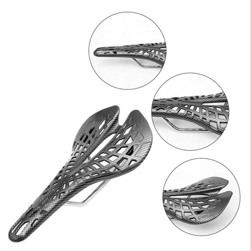 Mountain Bike Carbon Pattern Hollow Spider Saddle Bike Ventilated Seat Single Bike Saddle Bike Accessories