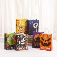 ハロウィーンパーティープレゼント手提げ袋卸売りプリントギフトバッグ祝日外売り袋紙袋クラフト紙ショッピングバッグ