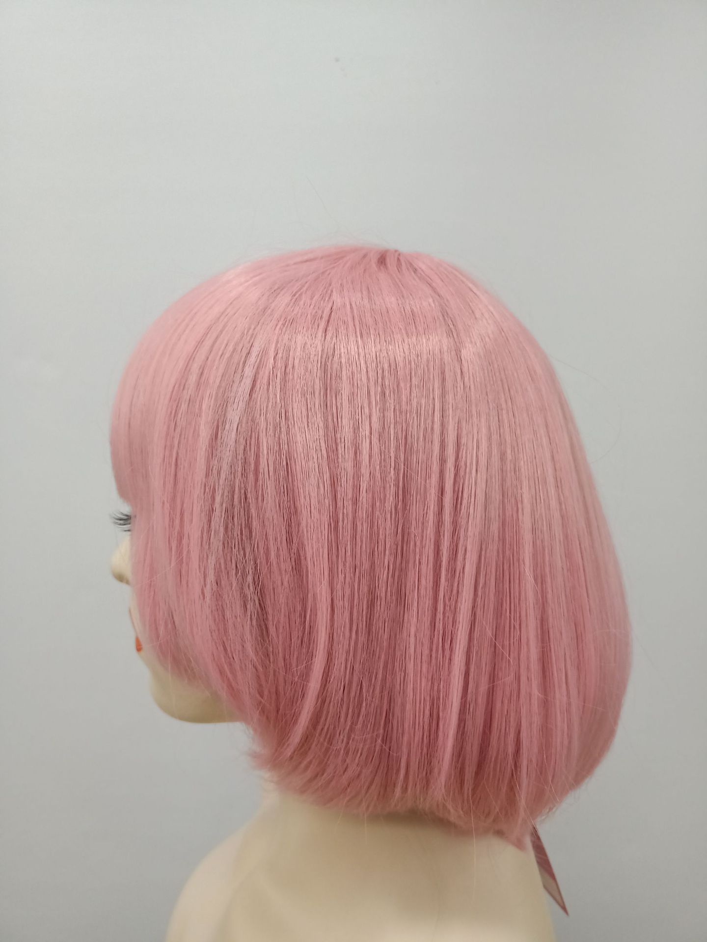 Fábrica al por mayor Europa y América venta caliente fibra química pelucas de alta temperatura seda rosa pelucas cortas