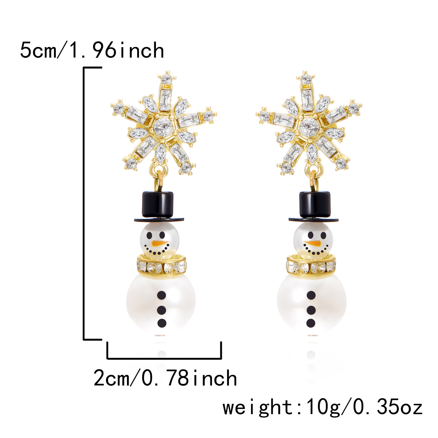 Europa y los Estados Unidos transfronterizos de Navidad auriculares de moda versátil imitación de perlas de Navidad muñeco de nieve pendientes de diamantes lindos pendientes de dibujos animados