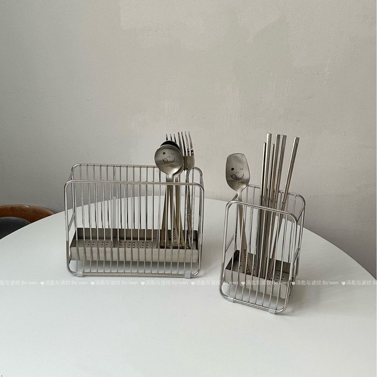 Spoon and Chopstick Holder Made of Korean Food-Grade 304 Stainless Steel, Thickened Vertical Storage Rack for Spoons and Chopsticks